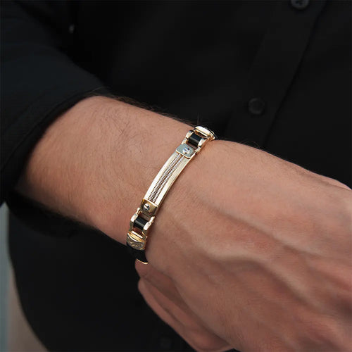 14K Solid Gold Men Bracelet