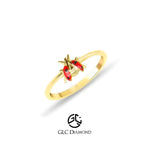14K Solid Gold Ladybird Ring