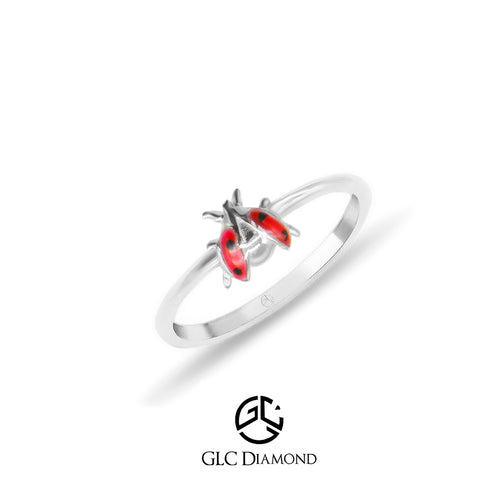 14K Solid Gold Ladybird Ring