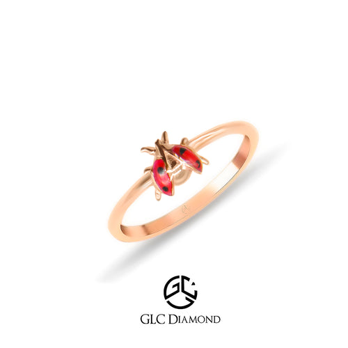 14K Solid Gold Ladybird Ring