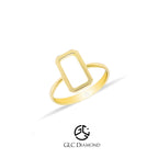 14K Solid Gold Ring, Frame Ring, Geometric Ring