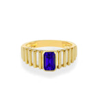 14K Gold Natural Sapphire Band Ring