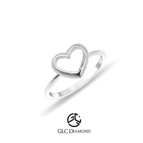 14K Solid Gold Open Heart Ring, Lover Ring, Gold Ring