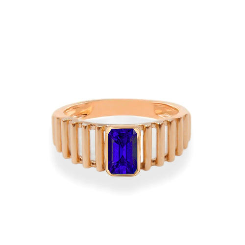 14K Gold Natural Sapphire Band Ring