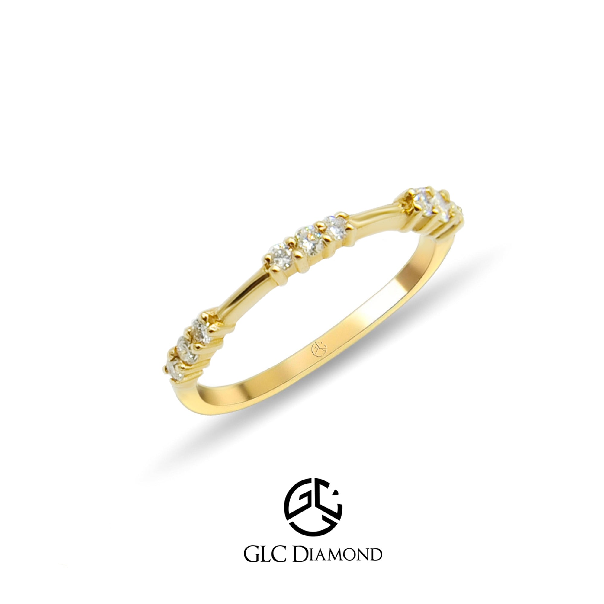 14K Solid Gold Petite Diamond Distance Band – glcdiamond