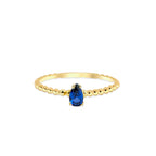 14K Solid Gold Pear Cut Sapphire Ring