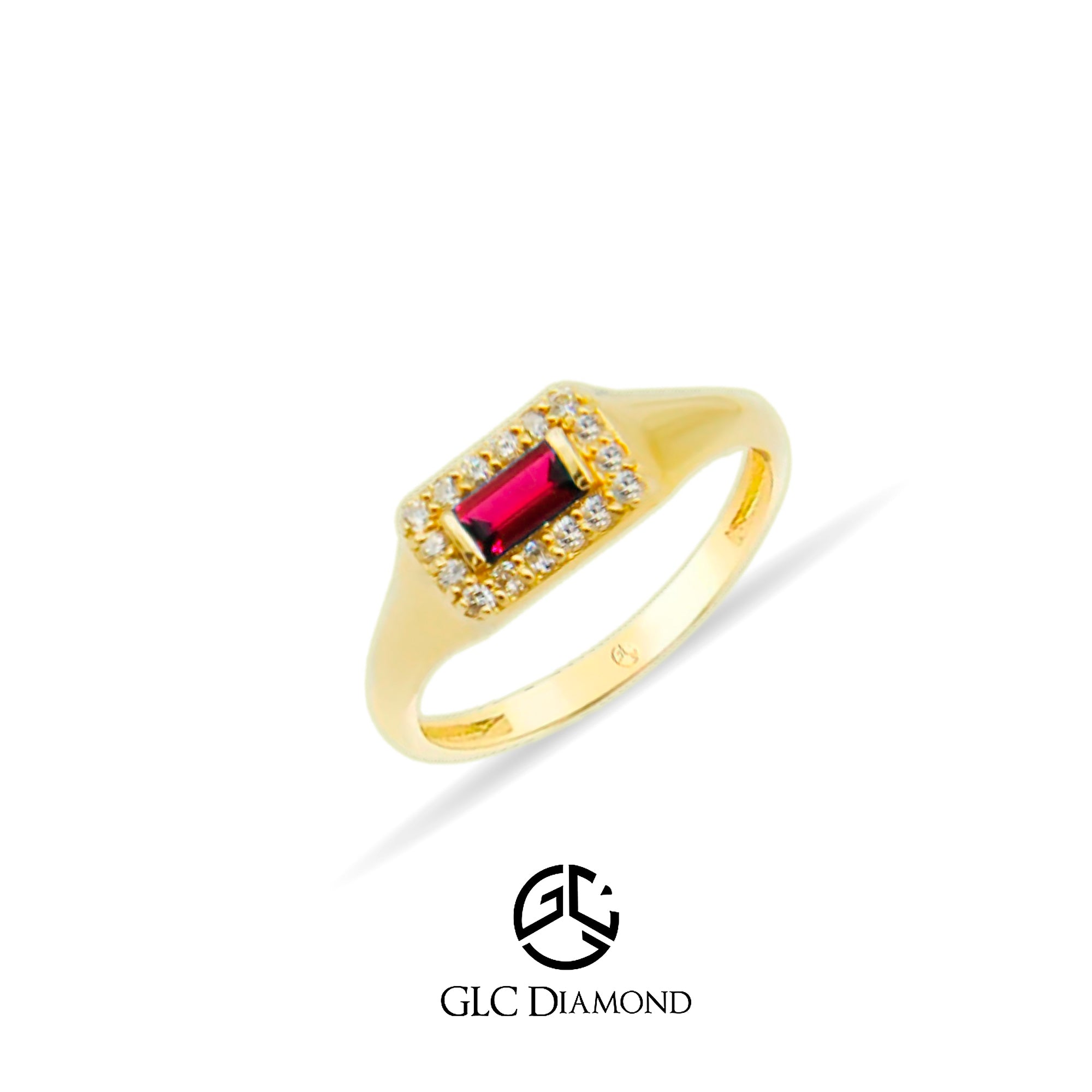 14K Gold Ruby Diamond Signet Ring – glcdiamond