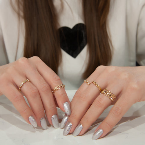 14K Solid Gold Nautical Link Chain Ring