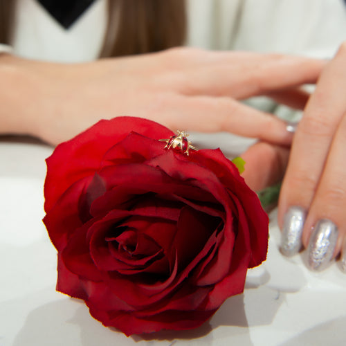 14K Solid Gold Ladybird Ring