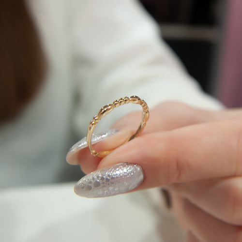 14K Solid Gold Stacking Ring, Minimalist Ring, Wedding Band
