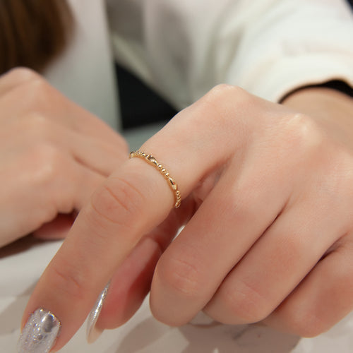 14K Solid Gold Stacking Ring, Minimalist Ring, Wedding Band