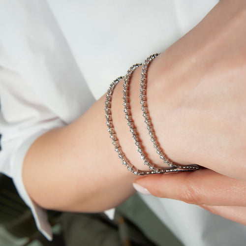 14K Solid Gold Diamond Tennis Bracelet / Everyday Diamond Bracelet