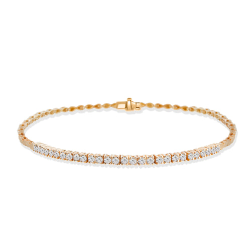 14K Gold Diamond Tennis Bracelet / Dainty Diamond Bracelet