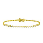 14K Solid Gold Diamond Tennis Bracelet / Anniversary Gift