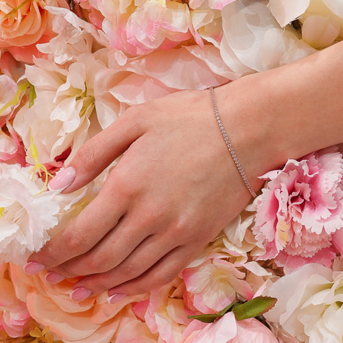 14K Gold Waterway Bracelet, Everyday Bracelet, Pink Bracelet