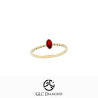 14K Solid Gold Oval Cut Ruby Ring
