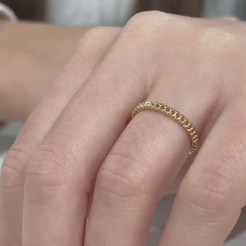 14K Solid Gold Chain Ring