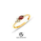 14K Solid Gold Oval Ruby Ring