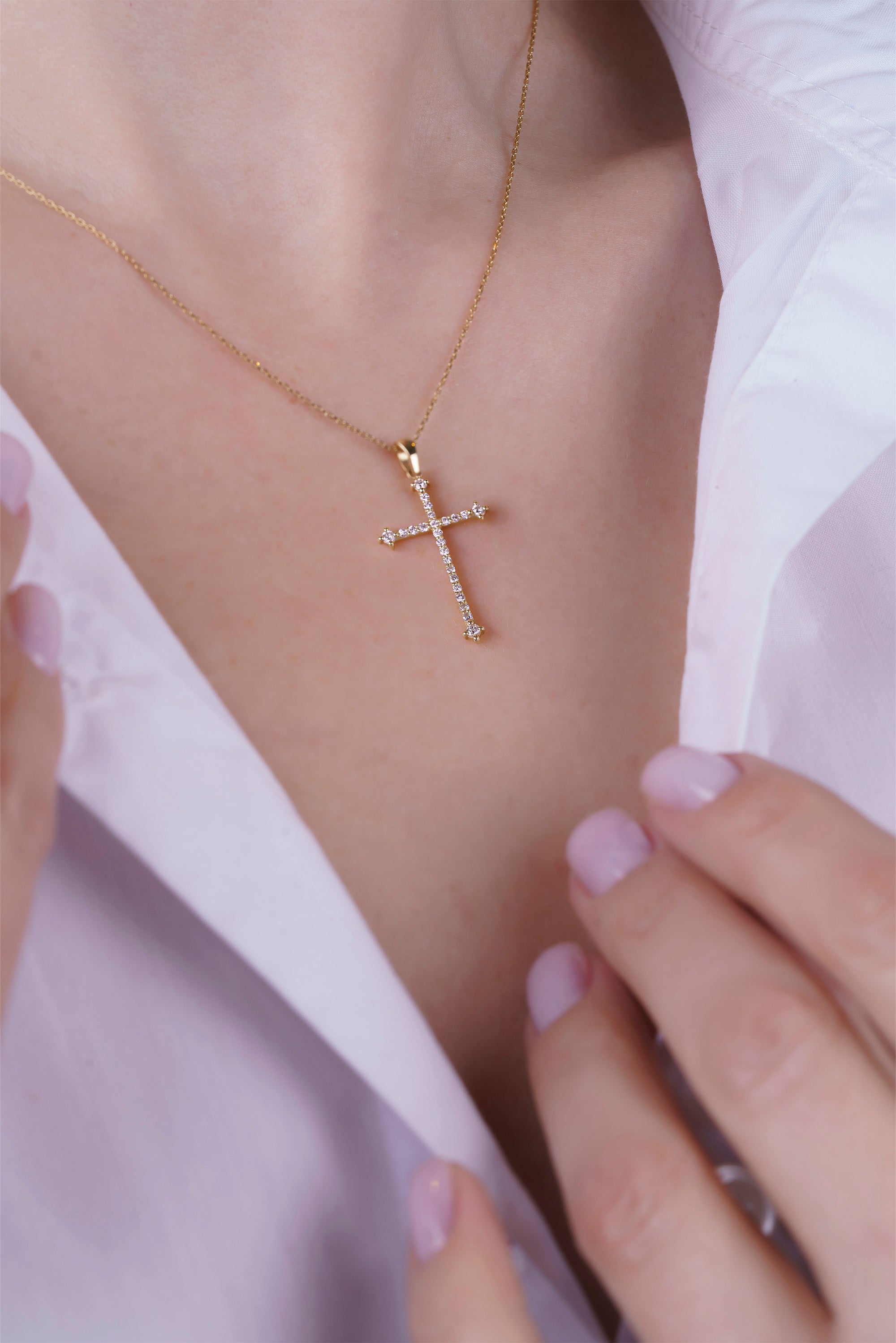 Diamond Classic Christian Cross Pendant