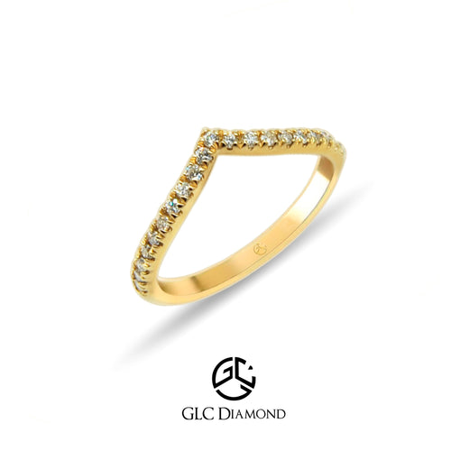 Diamond V Shape Ring, 14k Gold V Ring