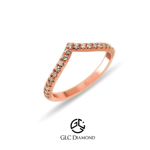 Diamond V Shape Ring, 14k Gold V Ring