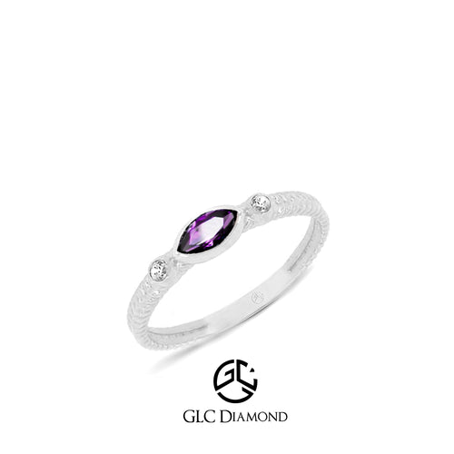 14K Gold Marquise Purple Amethyst Ring