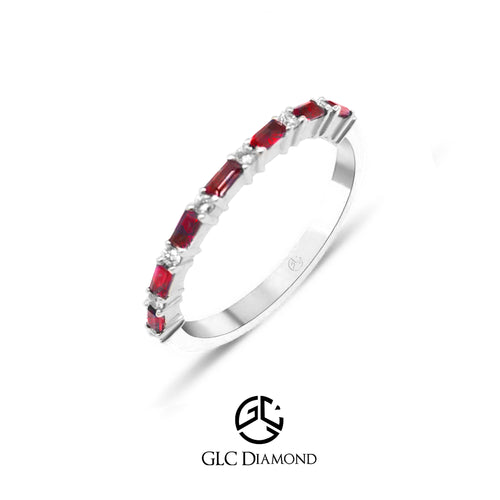 14K Solid Gold Diamond Ruby Ring