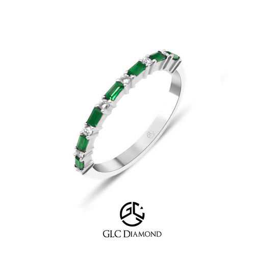 14K Solid Gold Emerald Ring