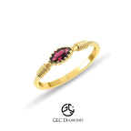 14K Gold Solitaire Ruby Ring, Minimalist Ruby Ring