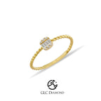 14K Solid Gold Diamond Twisted Ring