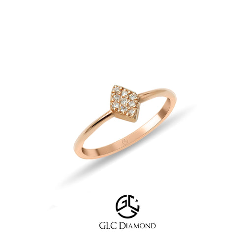 14K Gold Diamond Rhombus Ring