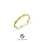 14K Solid Gold Diamond Twist Ring