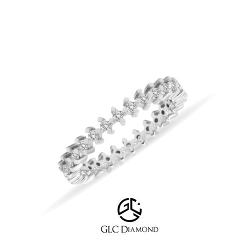 Unique Diamond Band, Dainty Eternity Ring, 0,43 CT 4 Prong Wedding Band