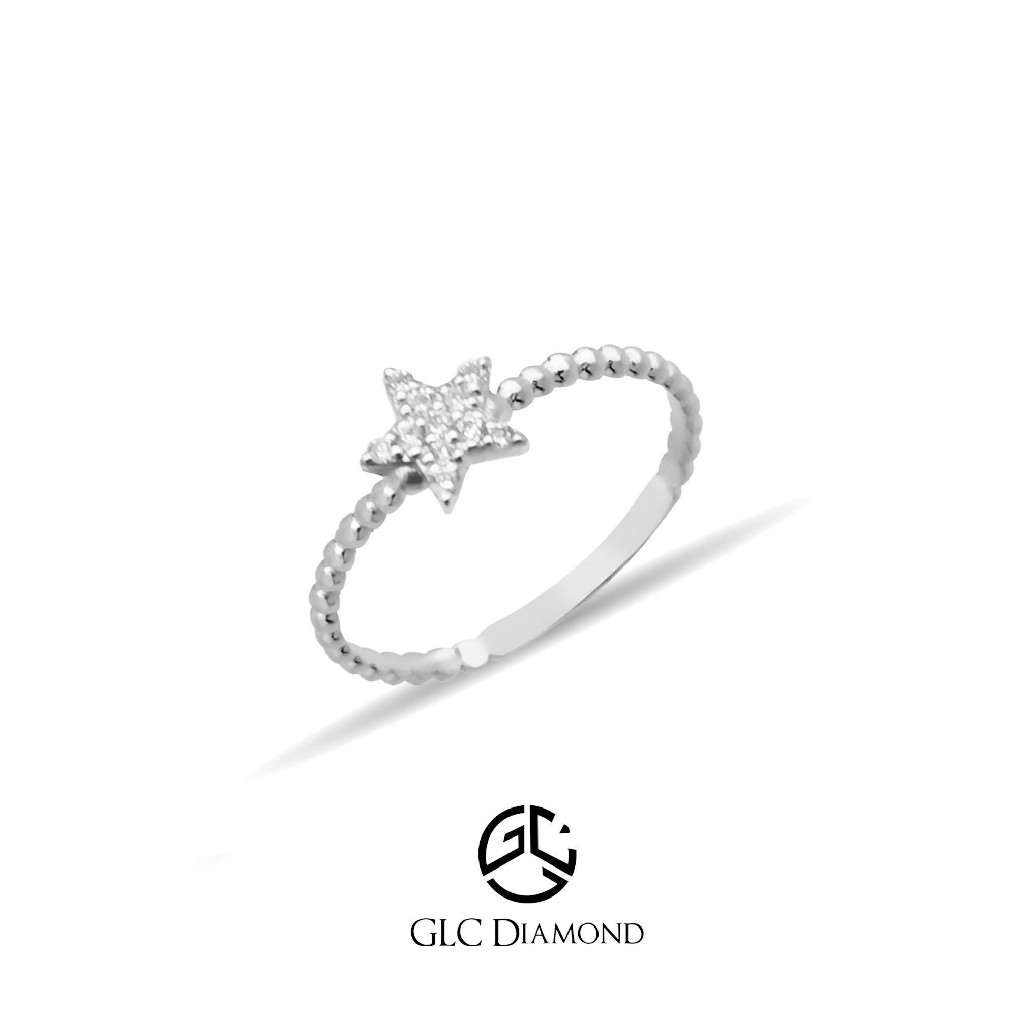 14K Gold Diamond Star Ring