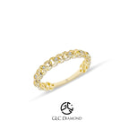 14K Solid Gold Diamond Chain Link Ring