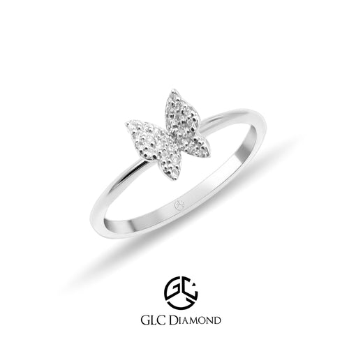 14K Gold Diamond Butterfly Ring