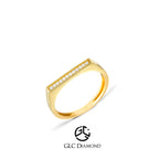 14K Gold Bar Diamond Ring