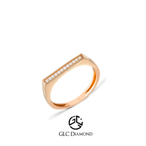 14K Gold Bar Diamond Ring