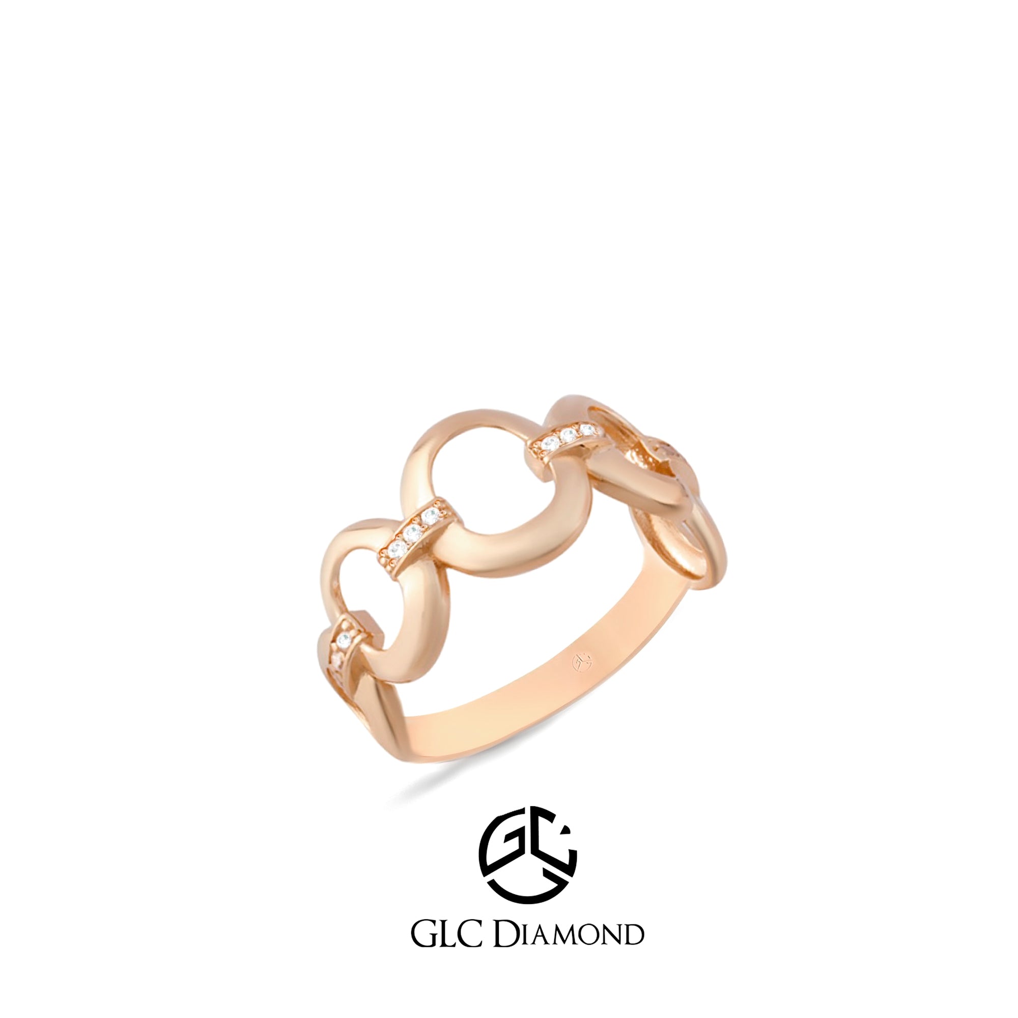 14K Gold Link Diamond Ring
