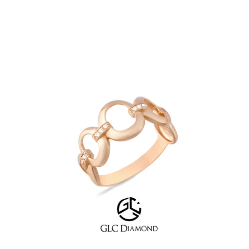 14K Gold Link Diamond Ring