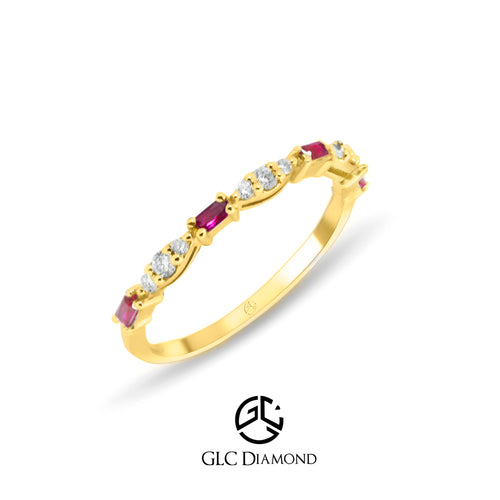 Baguette Cut Ruby Wedding Band