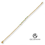 14K Gold Emerald Bracelet