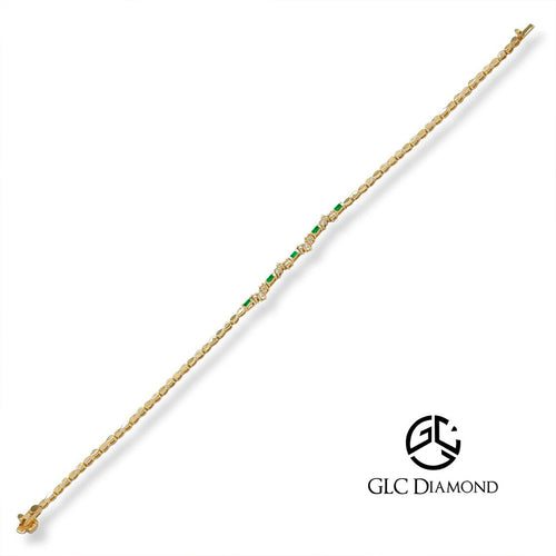 14K Gold Emerald Bracelet