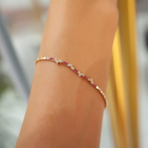 14K Gold Ruby Bracelet