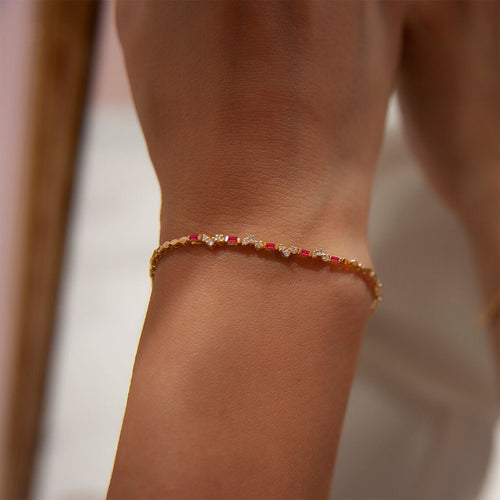 14K Gold Ruby Bracelet