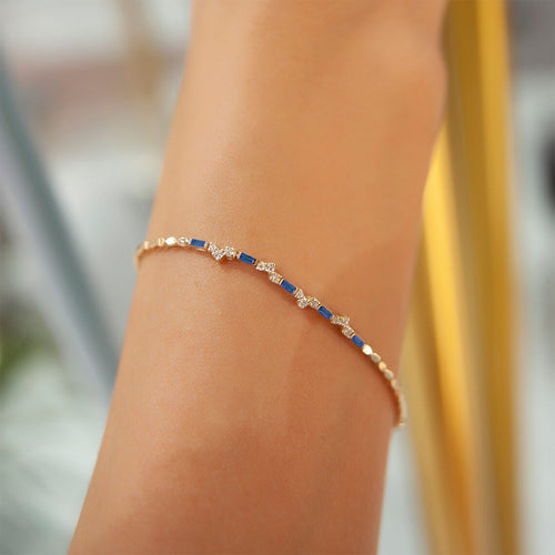 14K Gold Sapphire Bracelet