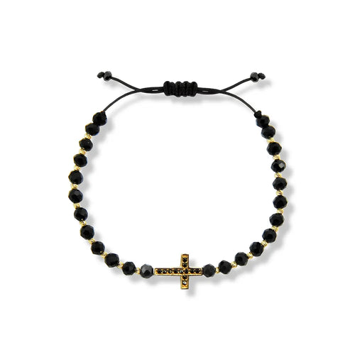 14K Gold Unisex Cross Bracelet