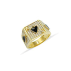 14K Solid Gold Ace Of Spades Poker Ring