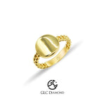 14K Solid Gold Chain Signet Ring