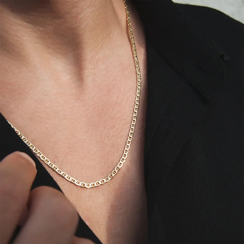 14K Solid Gold Cuban Chain Necklace